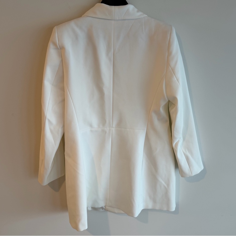 NWT ZARA DOUBLE BREASTED LONG BLAZER in
Oyster White 2311/232/251 - Picture 7 of 11